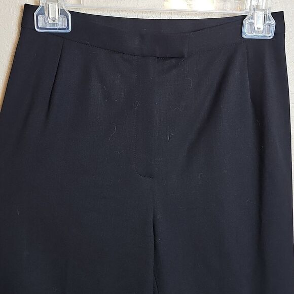 Lafayette 148 New York Stretch Wool Unlined Straight Black Dress Pants 2 - Picture 3 of 10